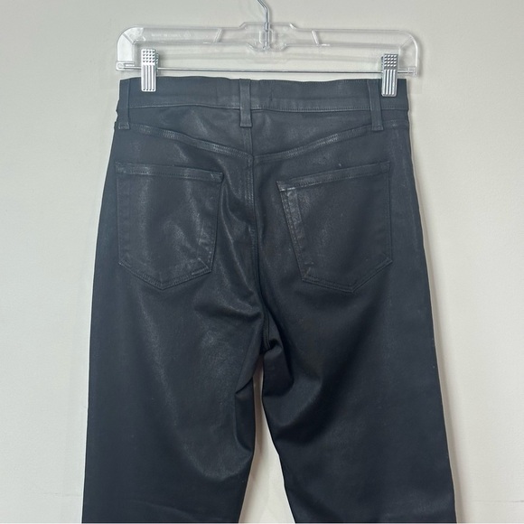 J Brand Alma Stellar Black Waxed Straight Leg Jeans - Picture 4 of 9